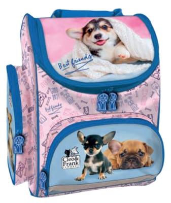 Cleo & Frank rugzak meisjes 15 liter polyester roze/blauw Cleo & Frank rugzak meisjes 15 liter polyester roze/blauw