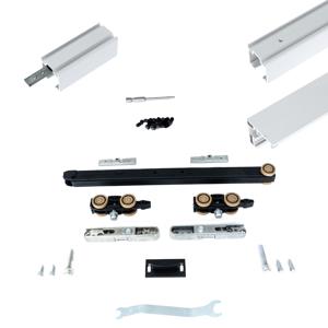 Xperta set 6m rail - alu - vloerplint - Enkele deur - Dubbel soft - inbouw auto fix