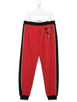 Moschino Kids pantalon de jogging à design à empiècements - Rouge