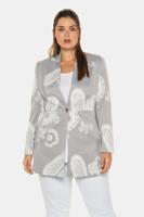 Ulla Popken Longblazer, paisley, knoopsluiting, naadzakken - Grote Maten