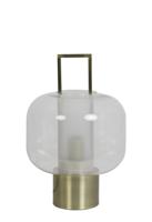 Light & Living Tafellamp 'Arturos', glas helder+brons