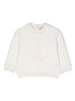 Moncler Enfant sweat en polaire à logo brodé - Blanc - thumbnail