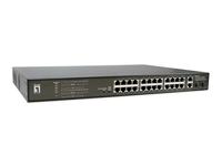 LevelOne FGP-2831 Netwerkschakelaar Unmanaged Fast Ethernet (10/100) Power Over Ethernet (PoE) 1U/28x FE FGP-2831 2xGE 2xGSFP 390W 802.3xPoE/ zwart
