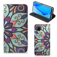 Huawei P40 Lite Smart Cover Purple Flower