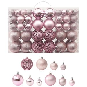 VidaXL 100-delige Kerstballenset roze