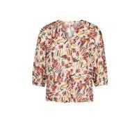 Morgan blouse met all over print en glitters ecru/ groen