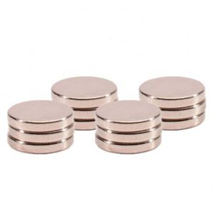 12x Ronde koelkast/kantoor magneten 1 cm zilver   -