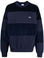 Drôle De Monsieur logo-embroidered panelled sweatshirt - Bleu