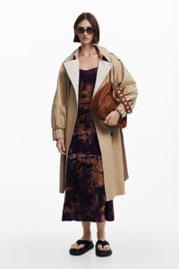 Gecombineerde trenchcoat - BROWN - XL