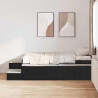 vidaXL Opslagbedframe Zwart Eiken 100x200 cm