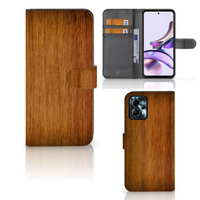 Motorola Moto G13 | G23 Book Style Case Donker Hout - thumbnail