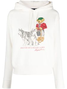 Polo Ralph Lauren hoodie Polo Bear en maille intarsia - Blanc