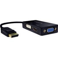 LogiLink CV0109 Adapter [1x DisplayPort stekker - 1x DVI-bus 24+1-polig, HDMI-bus, VGA-bus] Zwart - thumbnail