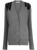 Molly Goddard cardigan à fronces - Gris