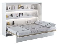 Opklapbed CONCEPTION PRO 140x200 cm wit/glanzend wit (horizontaal) met matras - thumbnail