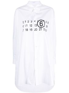 MM6 Maison Margiela robe-chemise à logo imprimé - Blanc