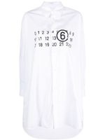 MM6 Maison Margiela robe-chemise à logo imprimé - Blanc