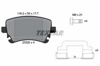 Remblokkenset, schijfrem TEXTAR, u.a. für Bentley, Audi