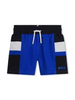 BOSS Kidswear short de bain colour block à lien de resserrage - Bleu