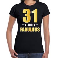 31 and fabulous verjaardag cadeau shirt / kleding 31 jaar zwart met goud voor dames 2XL  - - thumbnail