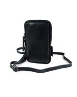 Dames leren telefoon heup schoudertasje zwart