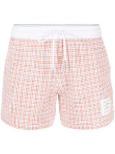 Thom Browne short de sport en tweed à carreaux - Orange