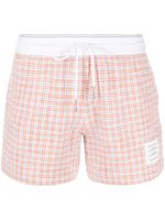 Thom Browne short de sport en tweed à carreaux - Orange - thumbnail