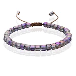 Memphis Bohemia Kralen Armband - 4mm Kristal Glas Paars