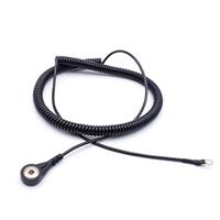 QUADRIOS GmbH ESD bescherming spiraalkabel aardingskabel 4 mm drukknop op 4 mm ringkabelschoen spiraalkabel 3,6 m professionele antistatische accessoires (norm EN 61340-5-1)