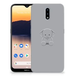 Nokia 2.3 Telefoonhoesje met Naam Grijs Baby Olifant