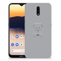 Nokia 2.3 Telefoonhoesje met Naam Grijs Baby Olifant - thumbnail