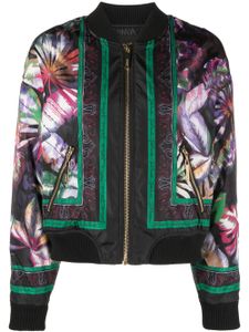 Just Cavalli veste bomber à fleurs - Noir