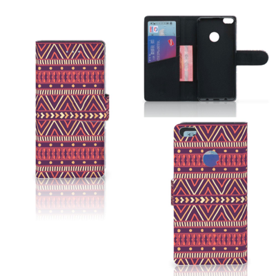 Huawei P8 Lite 2017 Telefoon Hoesje Aztec Paars Huawei P8 Lite 2017 Telefoon Hoesje Aztec Paars