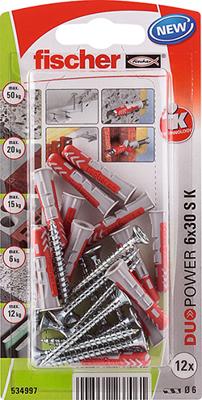 Fischer 534997 schroefanker & muurplug 12 stuk(s) Schroef- & plugset 30 mm