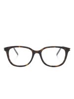 Saint Laurent Eyewear lunettes de vue carrées à effet écailles de tortue - Marron