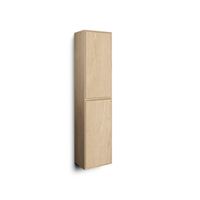 Looox Wood collection Wood hoge kast 2 dr push open -softclose 170x40x30cm eiken - old grey WWCF170-2 - thumbnail