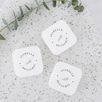 Zeep bedankje bruiloft vierkant basic typo Zeep bedankje bruiloft vierkant basic typo