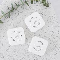 Zeep bedankje bruiloft vierkant basic typo