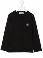 Stone Island Junior t-shirt à manches longues - Noir