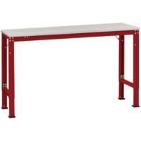 Manuflex AU8139.3003 Werk aanschuiftafel universele speciale met PVC decoplaat, bxdxh = 2000 x 1200 x 722-1022 mm Robijn-rood - thumbnail