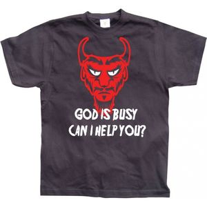 Grappig shirt God Is Busy 2XL  -