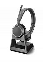 Poly Bluetooth stereo headset 'Voyager 4220 Office', USB-A stekker op de basis, SoundGuard, microfoonarm, dynamische mute-schakeling, Skype for Business, zwart