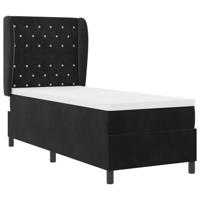 vidaXL Boxspringbed met matras fluweel zwart 80x200 cm