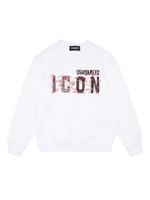 DSQUARED2 KIDS sweat en coton à logo imprimé - Blanc