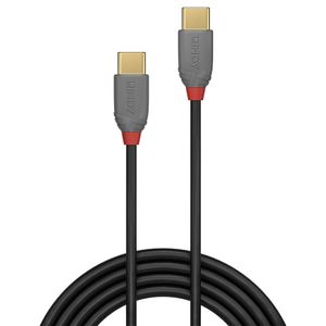 Lindy 36871 1m USB C USB C Mannelijk Mannelijk Zwart, Grijs USB-kabel