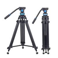 SIRUI SH15 Videostatief voor op reis, aluminium reisvideostatief met 360° vloeiingskop, 155 cm, max. belasting 10 kg laadvermogen, reisstatief voor DSLR, camcorder, camera, videocamera
