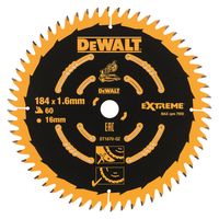 DeWalt Accessoires Cirkelzaagblad 184x16x60t, wisseltand, positief 7°, kerf 1,65mm - DT1670-QZ - thumbnail