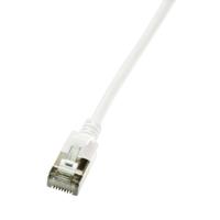 LogiLink CQ9041S RJ45 Netwerkkabel, patchkabel CAT 6A U/FTP 1.50 m Wit Extreem dun, Vlambestendig, Flexibel, Folie afscherming, Halogeenvrij, Snagless,