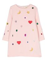 Stella McCartney Kids robe à ornements de perles - Rose