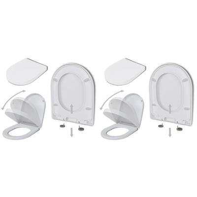 vidaXL Toiletbrillen met soft-close deksels 2 st kunststof wit vidaXL Toiletbrillen met soft-close deksels 2 st kunststof wit